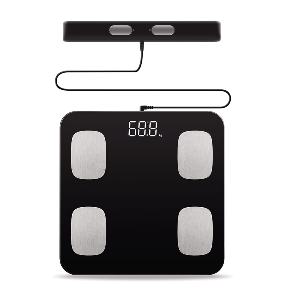 Balanza smart Senssun 8 electrodos, 15 funcionalidades con reporte de salud, negro