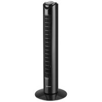 Ventilador de torre, 3 velocidades, 50W, posición fija, negro