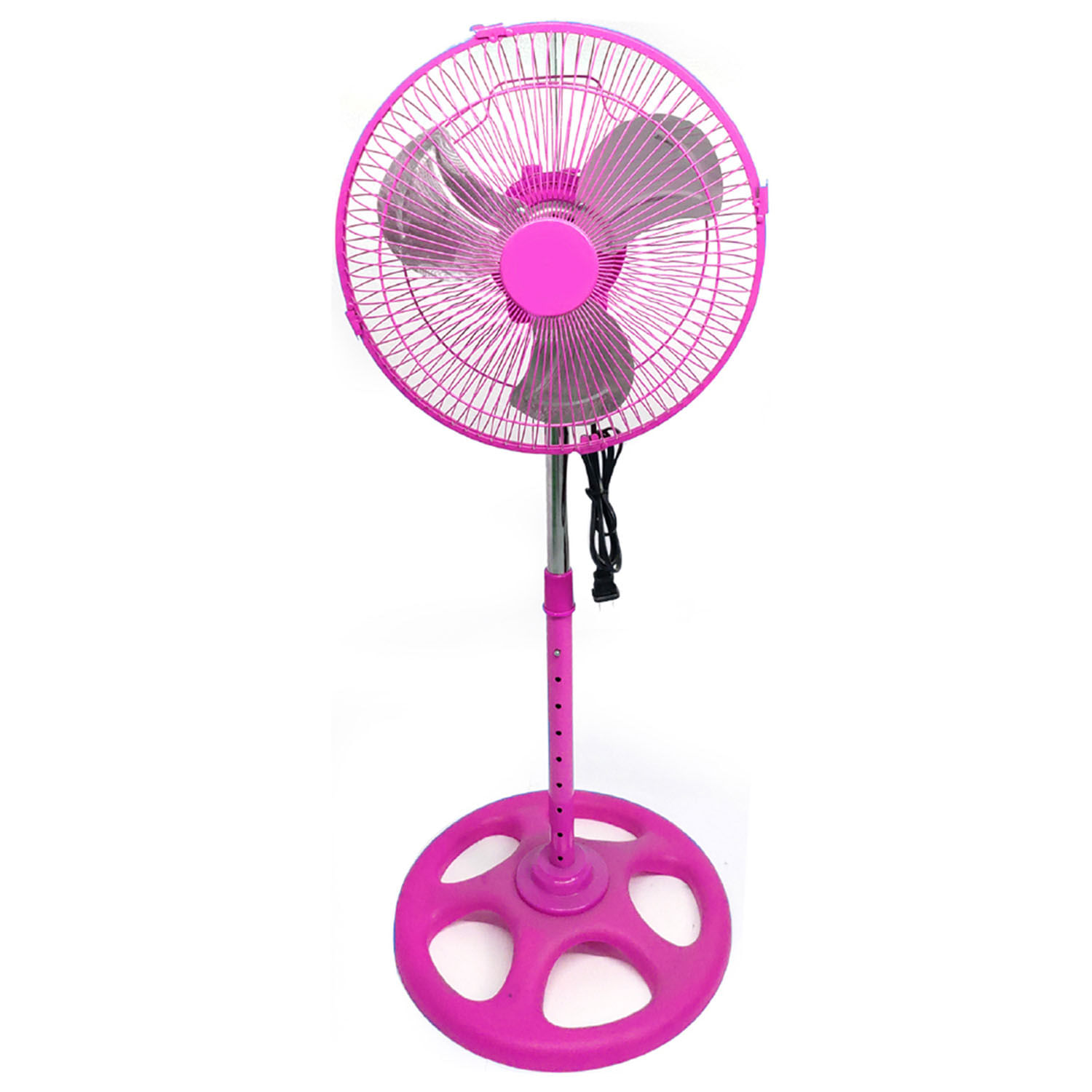 Ventilador pedestal de 10", 60w, oscilación regulable, rosado