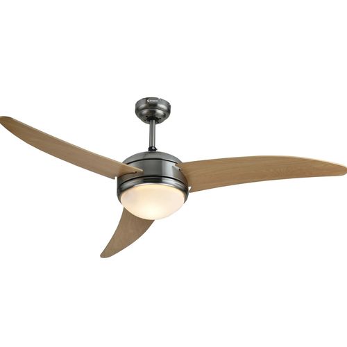 Ventilador de techo, 52", 60W, control remoto, madera