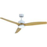 Ventilador de techo de 52"", 3 aspas en madera, 35W con luminaria LED