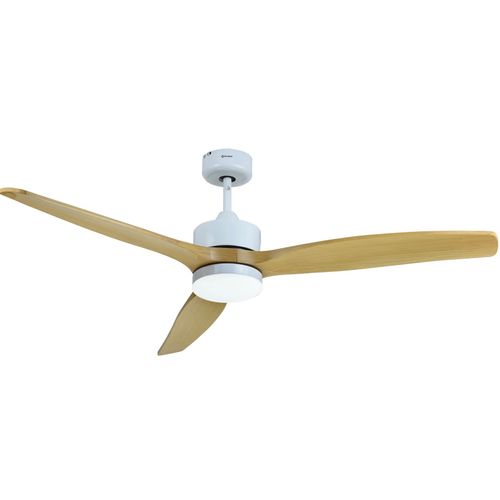 Ventilador de 3 aspas, 52", 35W, techo con luminaria led, madera