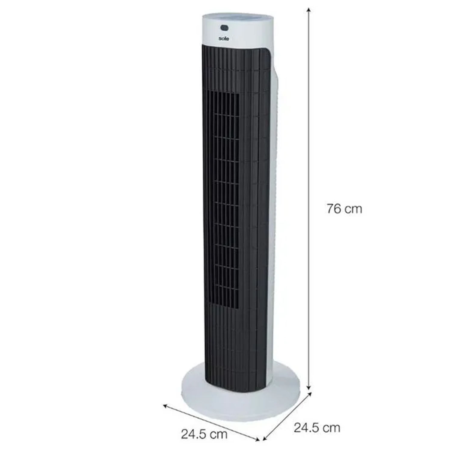 Imagen 1 del producto Ventilador de torre Sole 45W, 3 velocidades, temporizador, blanco