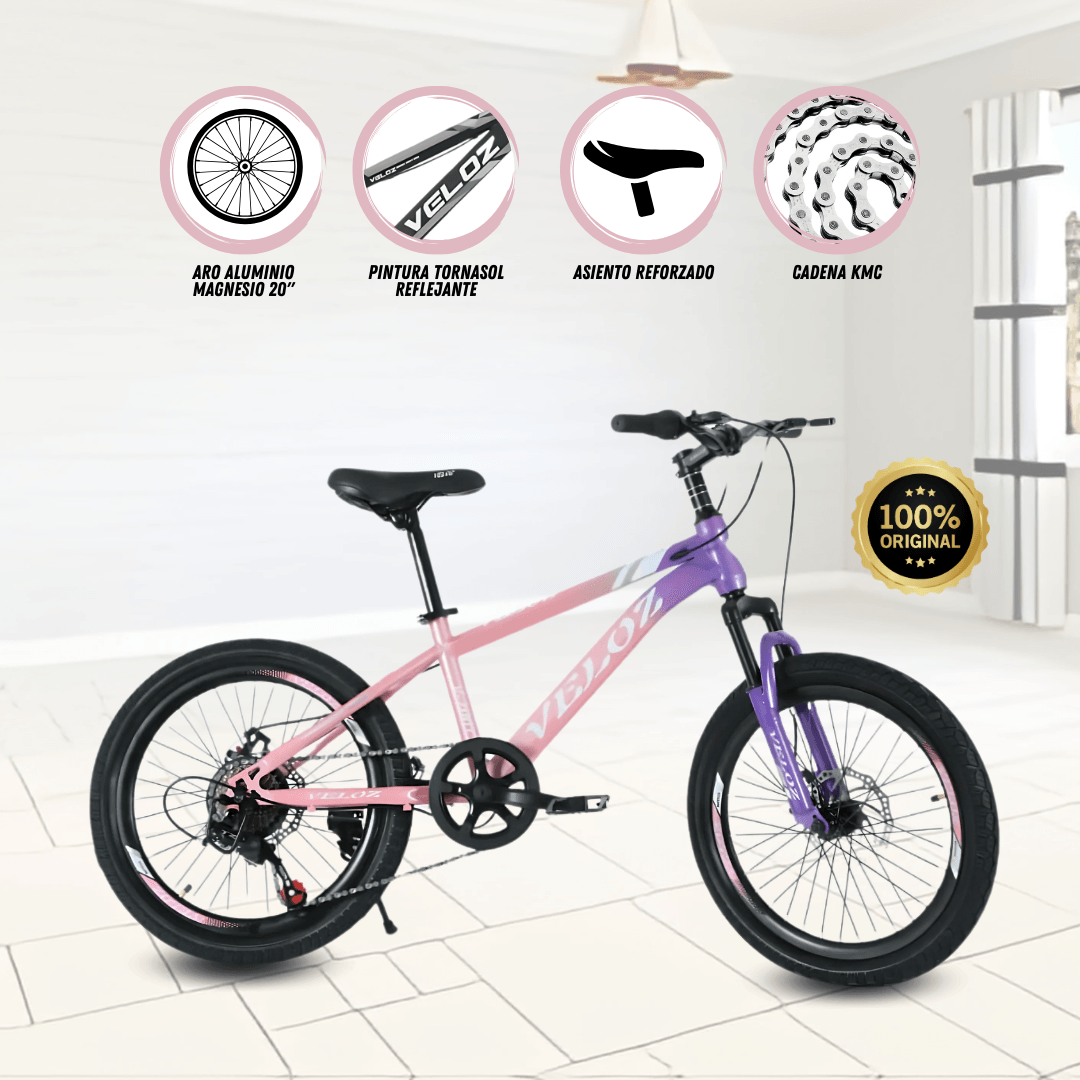 Imagen 2 del producto Bicicleta Palmeira Alt para niño, Aro 20"", asiento de gel, rosada