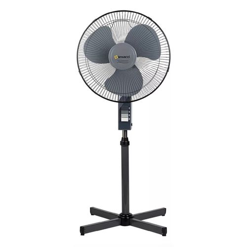 Ventilador de pedestal, 16", 3 velocidades, 45W, altura ajustable, negro