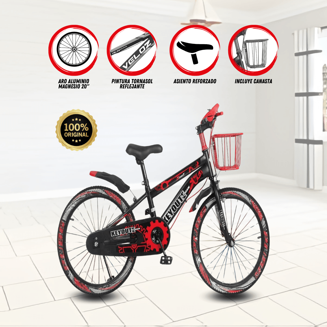 Imagen 2 del producto Bicicleta deportiva Ashvin II, aro 20"", timón y codo de aluminio reforzado, roja