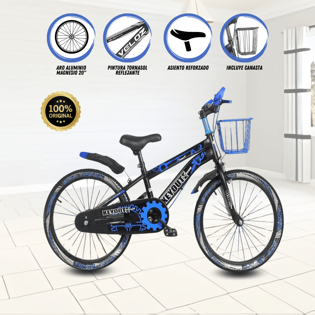 Imagen 2 del producto Bicicleta deportiva Ashvin II, aro 20"", timón y codo de aluminio reforzado, azul