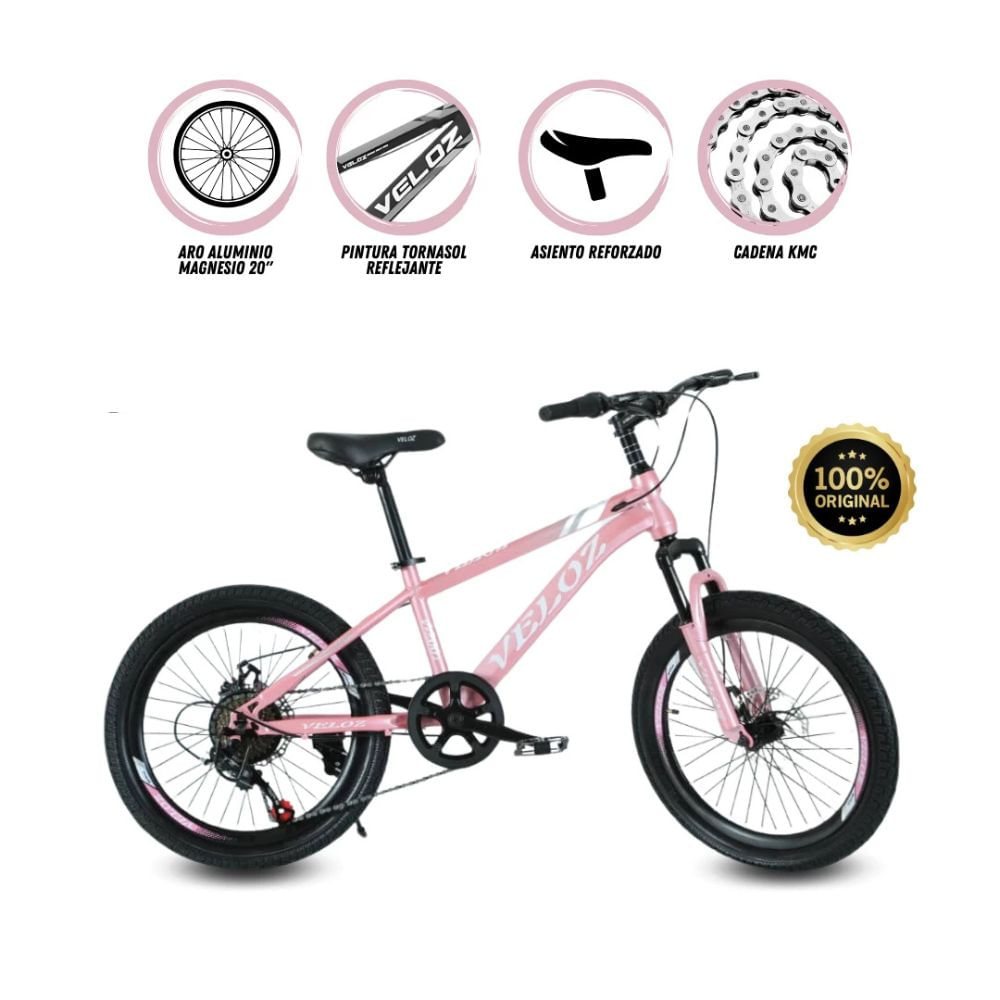 Imagen 2 del producto Bicicleta pamlmeira middle, aro 20"", pintura tornasol reflejante, rosa