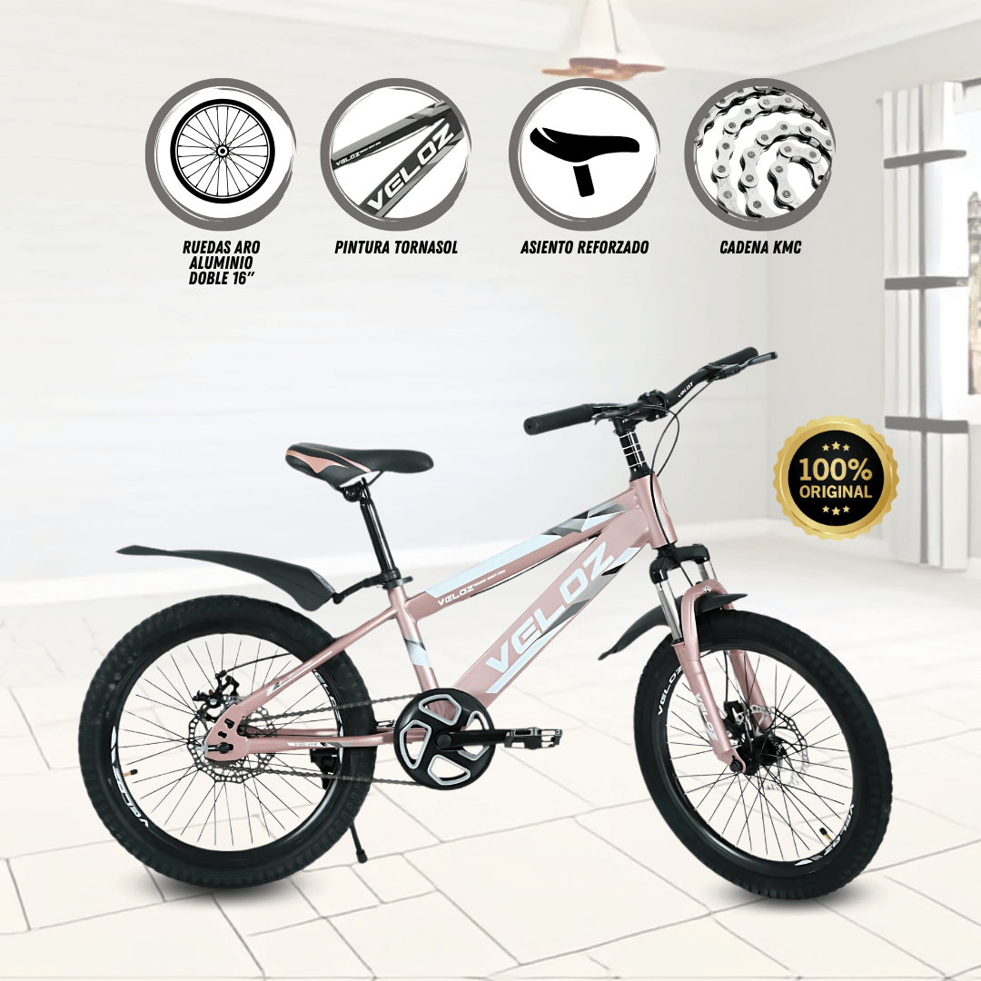 Imagen 2 del producto Bicicleta palmeira smol, aro 16"", ruedas auxiliares, rosa
