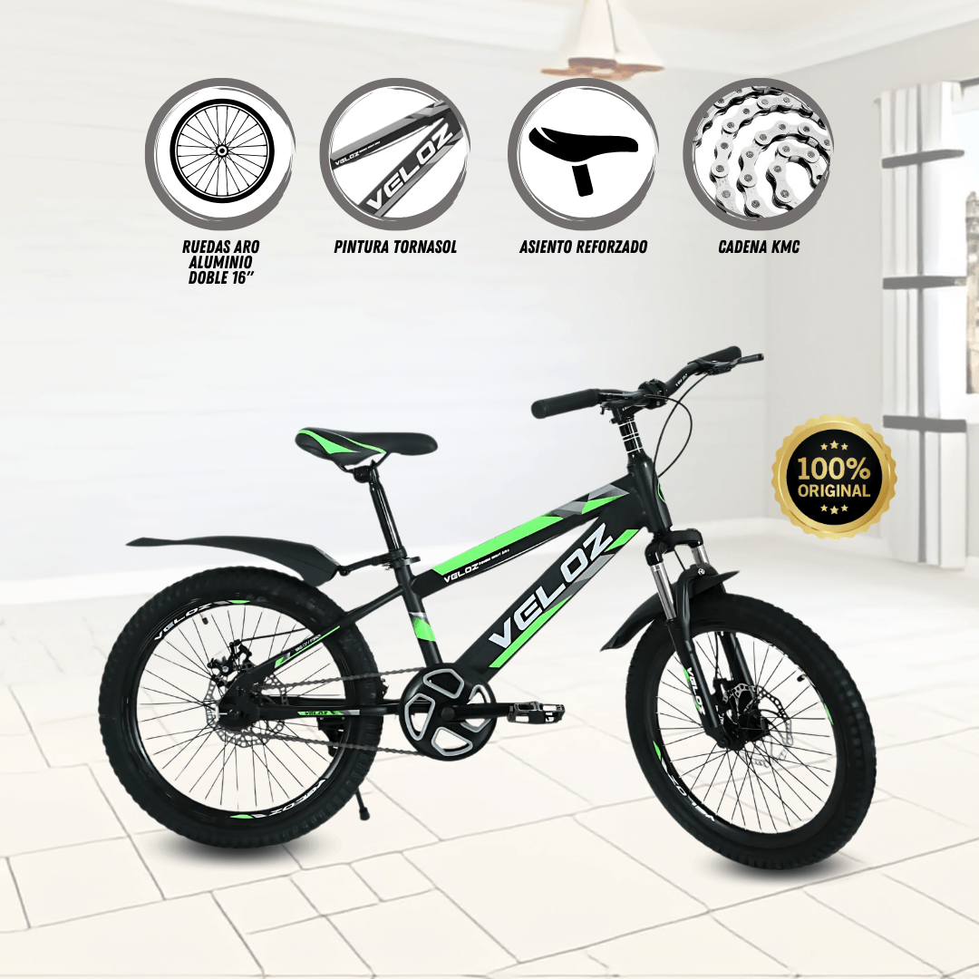 Imagen 2 del producto Bicicleta palmeira smol, aro 16"", ruedas auxiliares, verde