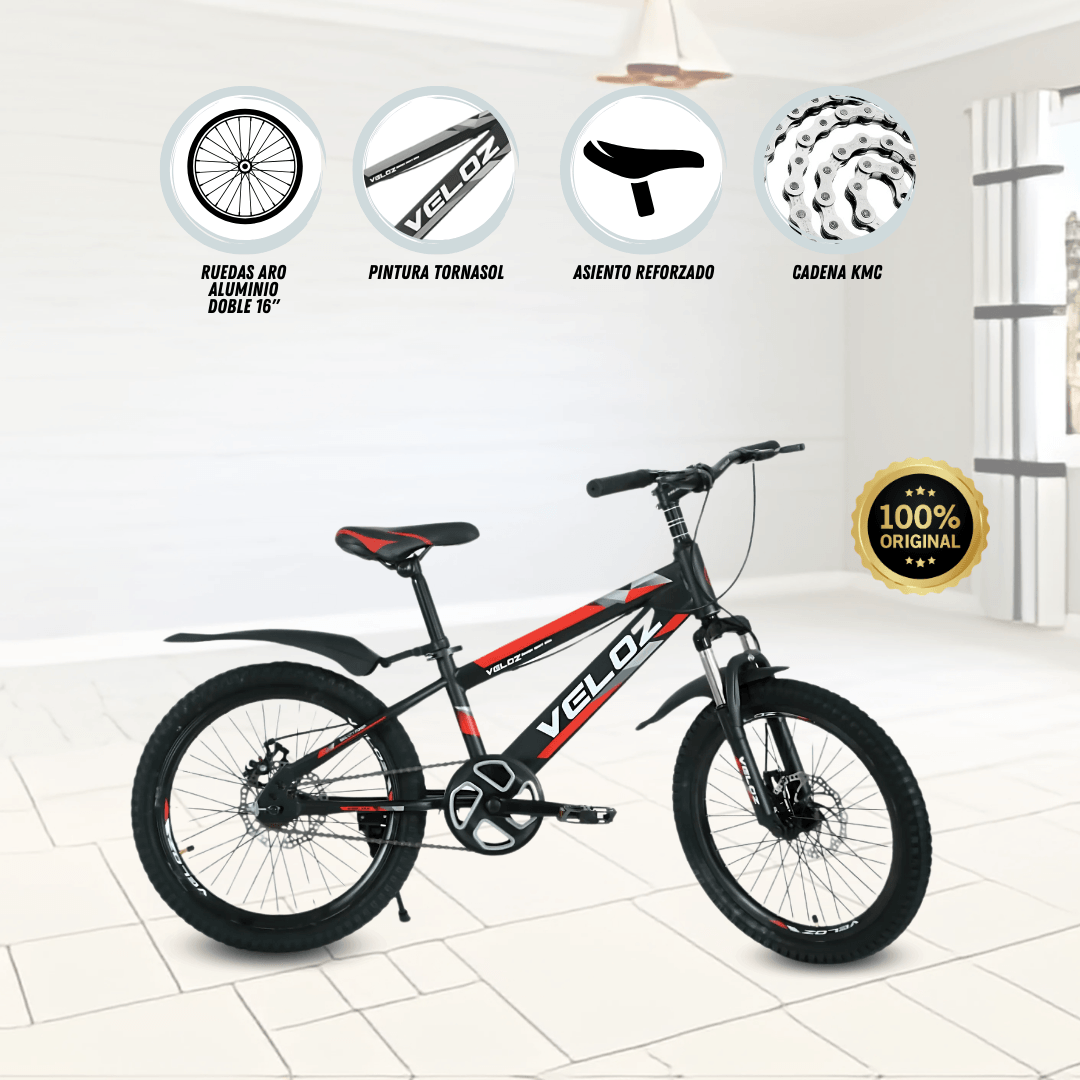Imagen 2 del producto Bicicleta palmeira smol, aro 16"", ruedas auxiliares, rojo