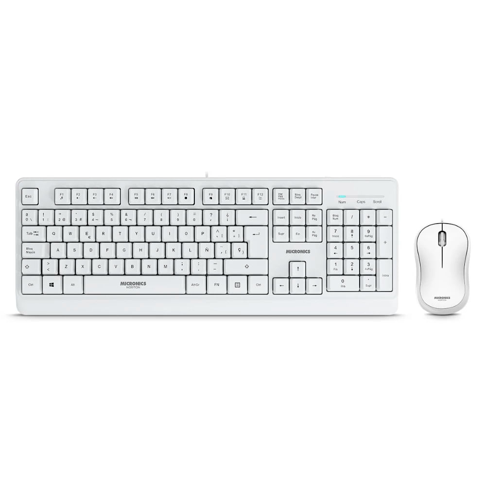 Kit Norton MIC T100W teclado y mouse USB, blanco