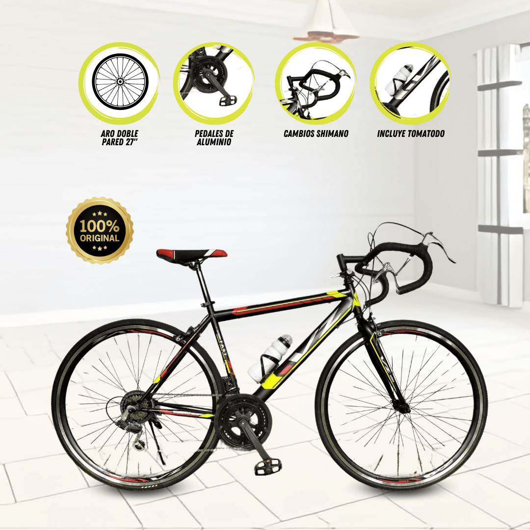 Imagen 2 del producto Bicicleta Veloz Palmeira Racer aro 27"", aerodinámico y ligero, amarillo