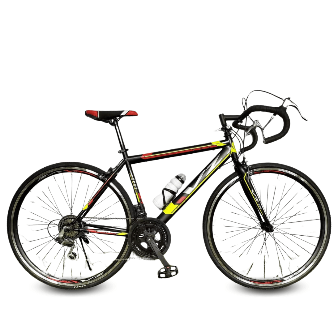 Bicicleta Veloz Palmeira Racer aro 27", aerodinámico y ligero, amarillo