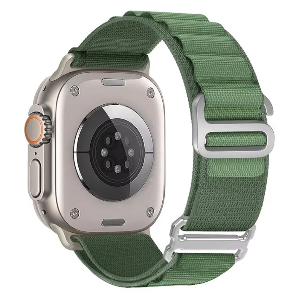 Correa Urvoi Alpine Loop and Hook nylon, transpirable, para apple watch, 42/44/45/49mm, verde