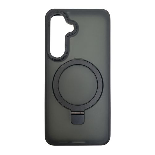 Case para Samsung Galaxy S25 magnético con soporte, amortiguador de choques, protección de cámaras, negro