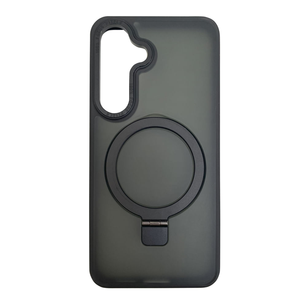 Case para Samsung Galaxy S25+ magnético con soporte, amortiguador de choques, protección de cámaras, negro