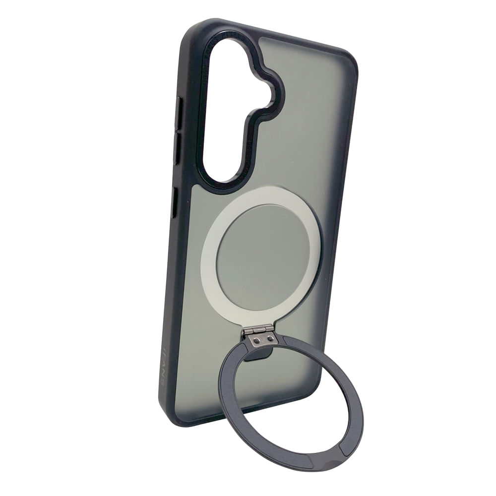 Imagen 2 del producto Case para Samsung Galaxy S25+ magnético con soporte, amortiguador de choques, protección de cámaras, negro