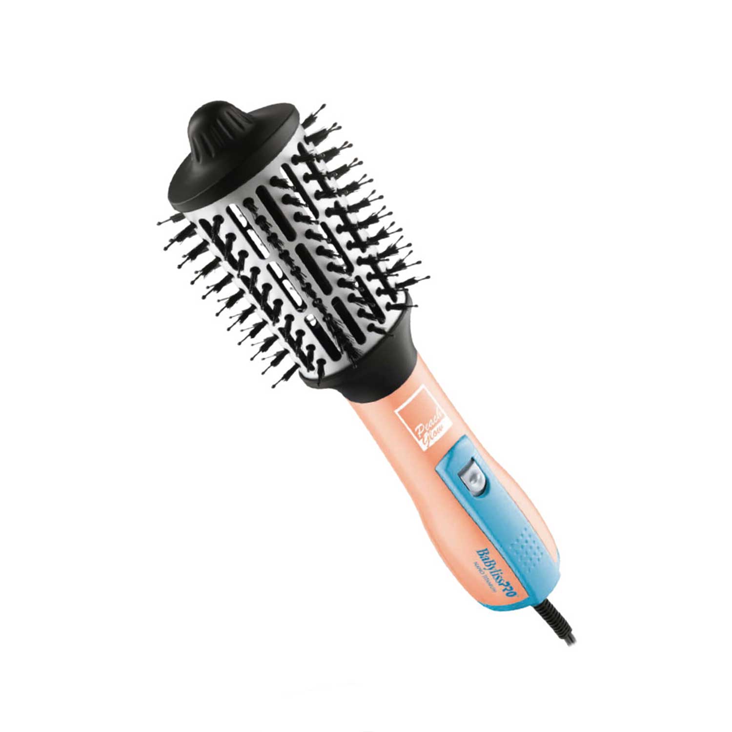 Cepillo eléctrico de aire caliente BaBylissPRO, 2.5", 64mm, cilindro de titanio, celeste