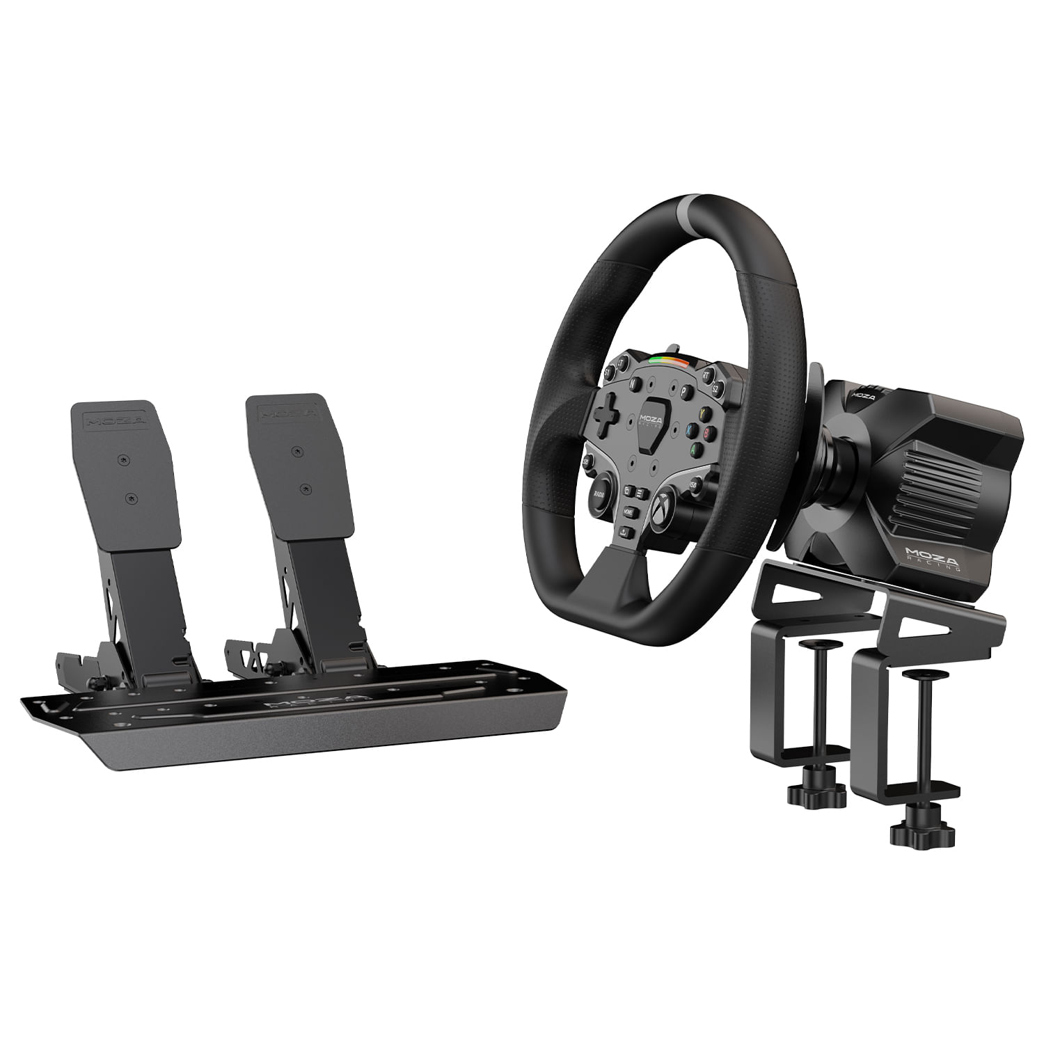 Imagen 2 del producto Timón volante Moza R3, direct drive con pedales para pc, simulador de carreras, 3.9nm, negro