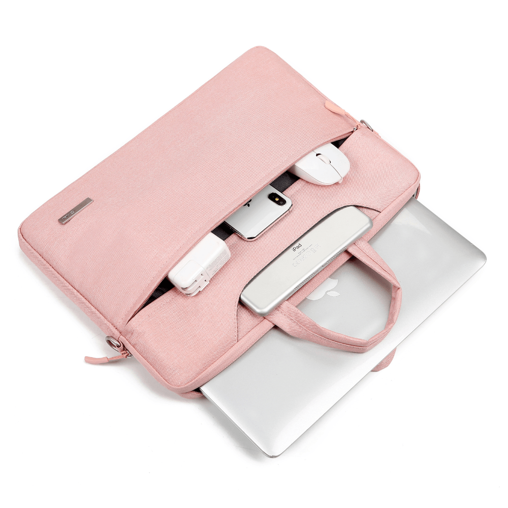 Imagen 2 del producto Funda para laptop 15.6"", oxford impermeable, interior afelpado, con agarradera, rosa
