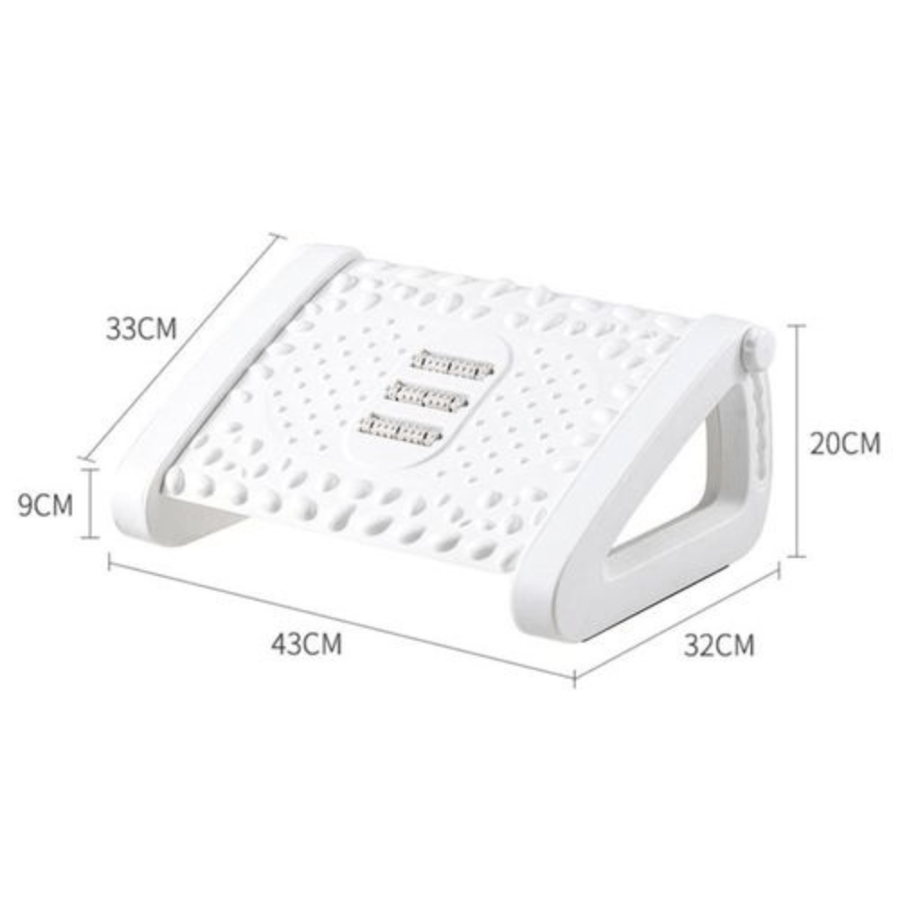 Imagen 2 del producto Reposapiés ergonómico, con masaje, altura ajustable, antideslizante, blanco