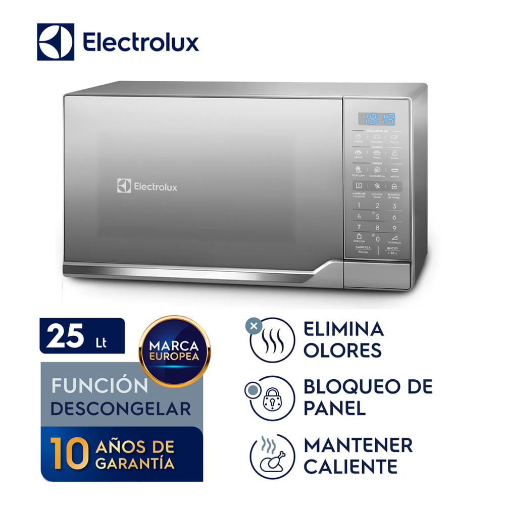 Imagen 2 del producto Horno microondas Electrolux EMDO25S2GSRUG 900W, 25 litros, plata