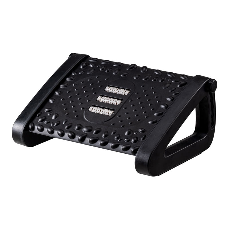 Imagen 1 del producto Reposapiés ergonómico, ajustable en altura, con masaje y base antideslizante, negro