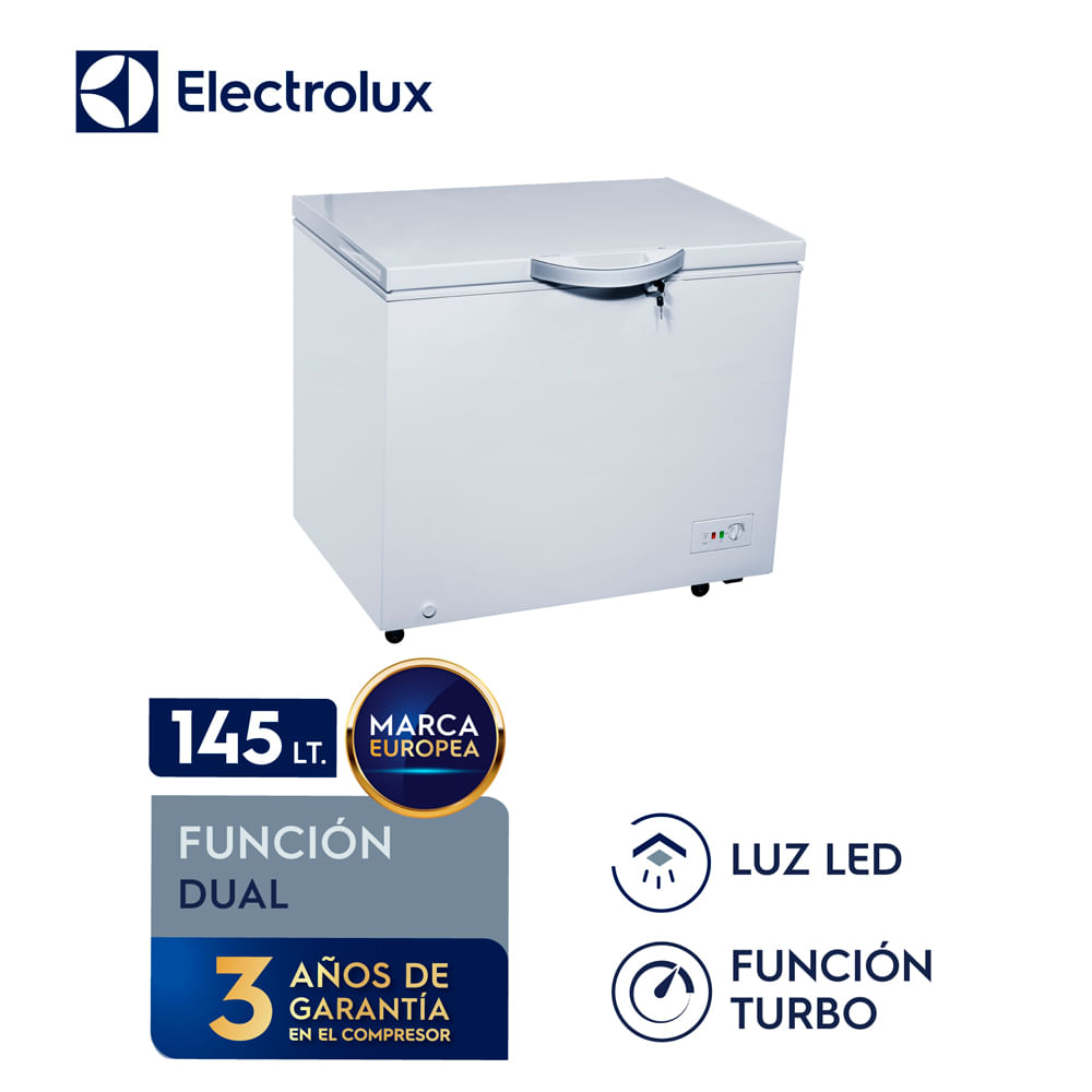 Imagen 2 del producto Congeladora horizontal Electrolux EFCC20C2HQW, 145 litros, luz LED, función dual, blanca