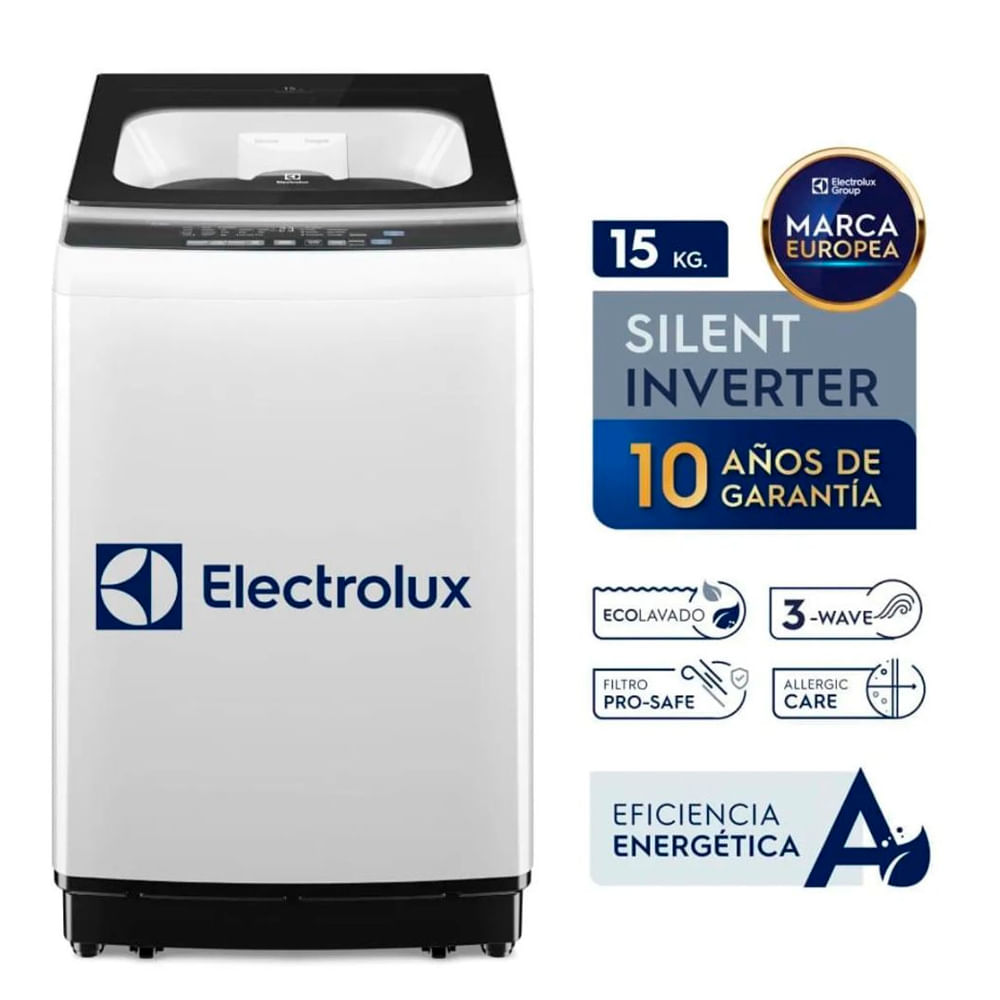 Imagen 2 del producto Lavadora Electrolux Inverter EWIP15F2XSWW carga superior, capacidad 15 kg, blanco