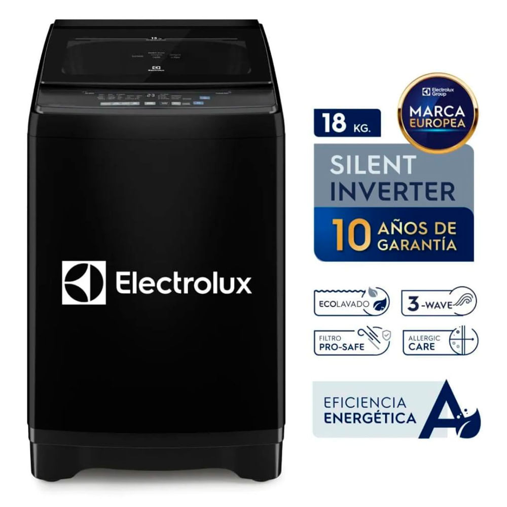 Imagen 2 del producto Lavadora Electrolux Inverter EWIP18F2XSWB carga superior, capacidad 18 kg, negro