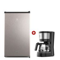 Combo Electrolux:  Friogobar, 50 W, 90 litros, gris + Cafetera, 800 W, 15 tazas, negro