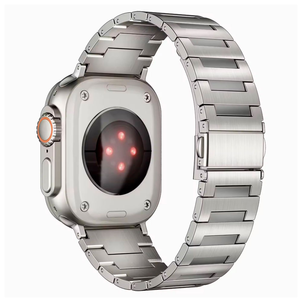 Correa De Titanio Para Apple Watch y Rectángulos centrales Acero Inox