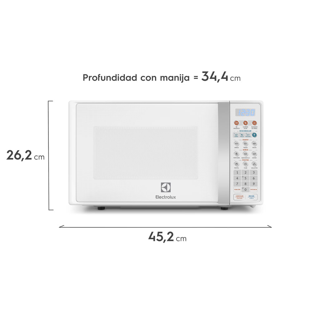 Imagen 2 del producto Horno Microondas 17L Blanco Electrolux - EMDO17S2GSRUW