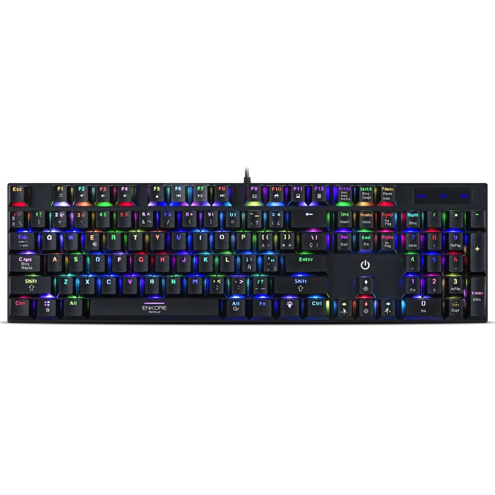 Teclado mecánico RGB con Anti-Ghosting, iluminación personalizable, cable USB