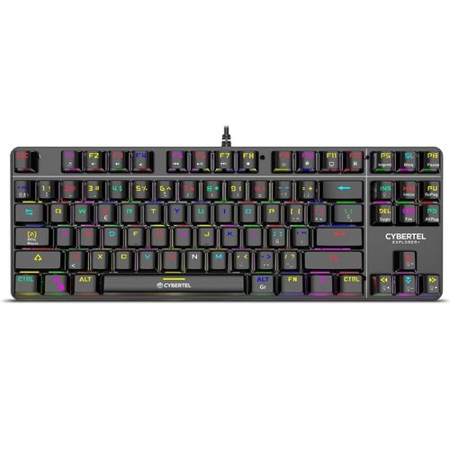 Teclado gamer mecánico RGB con Switch marrón, carcasa de aluminio y cable trenzado