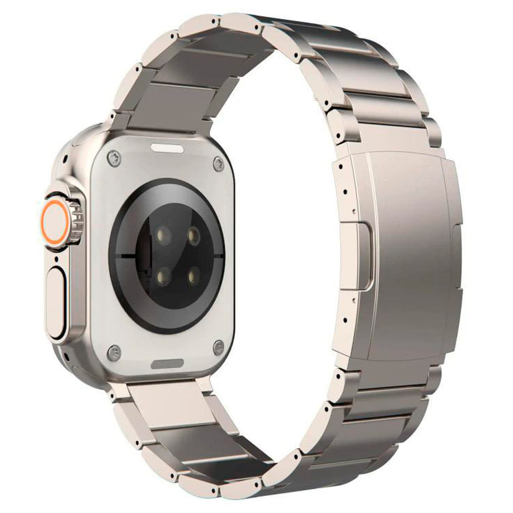 Correa titanio URVOI, eslabones matte, hebilla desplegable, 130–220 mm, Apple Watch Ultra 49mm