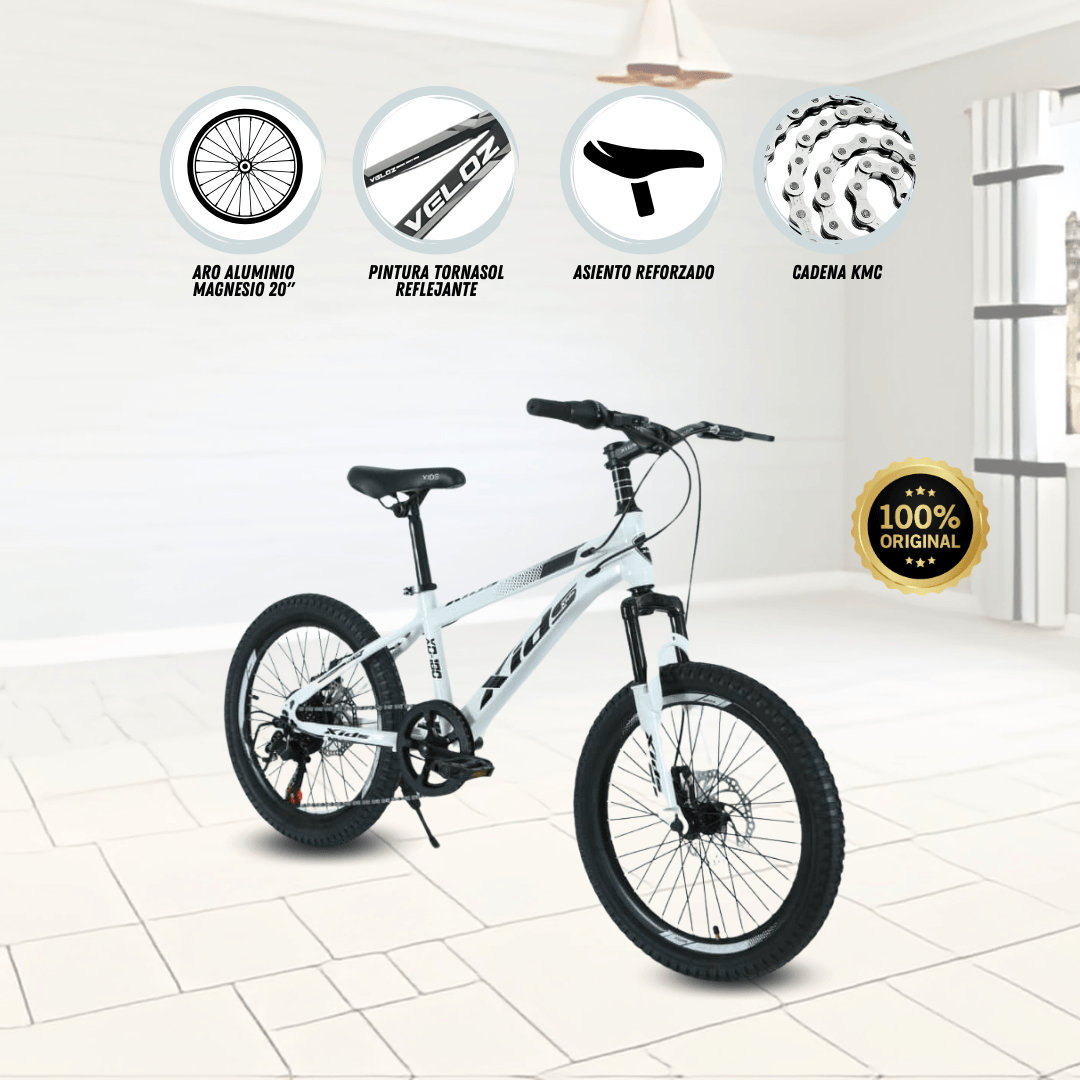 Imagen 2 del producto Bicicleta infantil Veloz Palmeira Middle aro 20"", seguridad, durabilidad, blanco