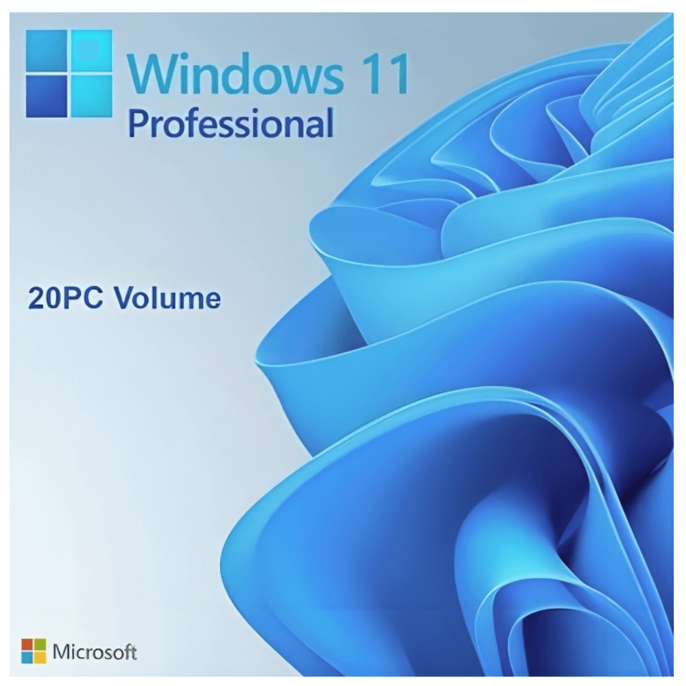 Licencia digital Microsoft Windows 11 Pro, para 20 PC, compatible con Windows, duración permanente
