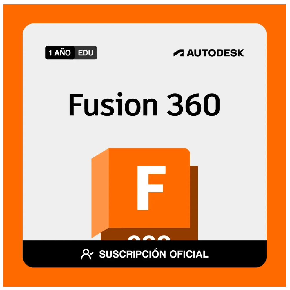 Licencia digital Autodesk Fusion 360 Edu 2025, 3 dispositivos, compatible con Windows y macOS, duración 1 año