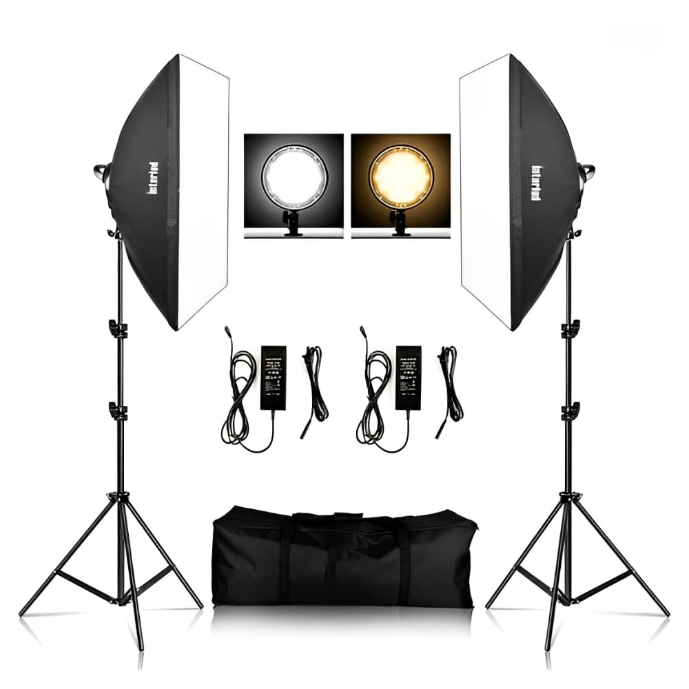 Imagen 1 del producto Kit iluminación Interlud soft box, LED, parantes, negro, FYI260018