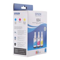 Pack de 3 botellas de tinta Epson T664 Cmy hasta 6500 páginas a color
