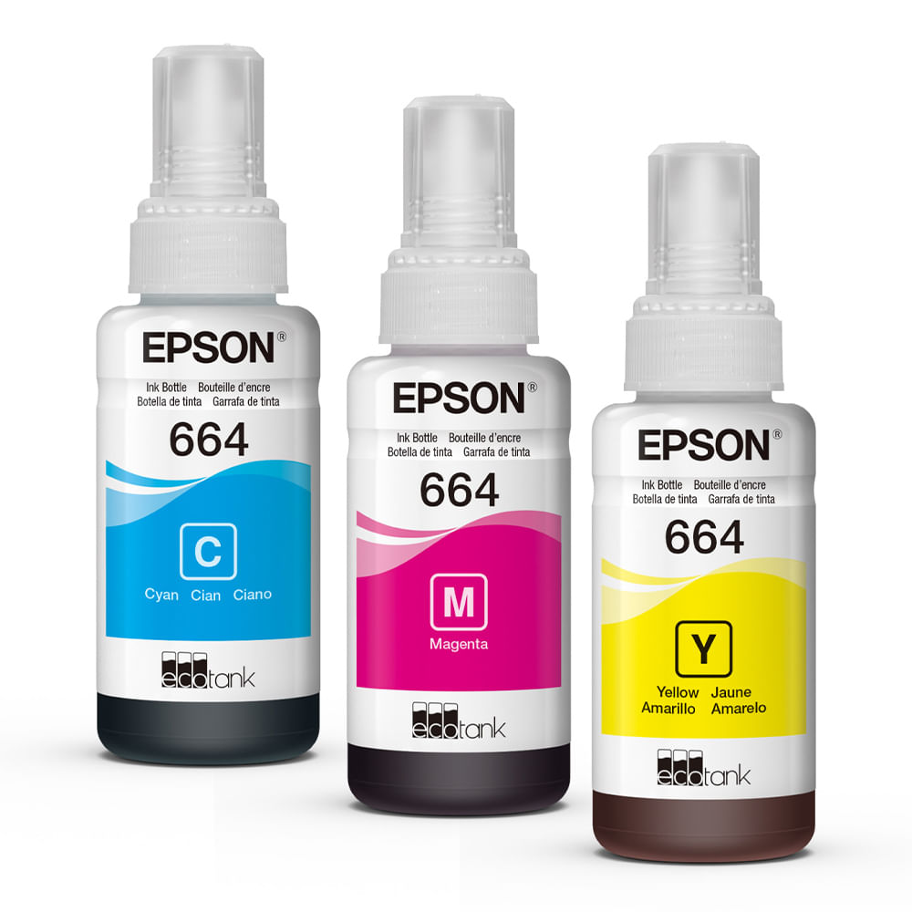 Imagen 2 del producto Pack de 3 botellas de tinta Epson T664 Cmy hasta 6500 páginas a color