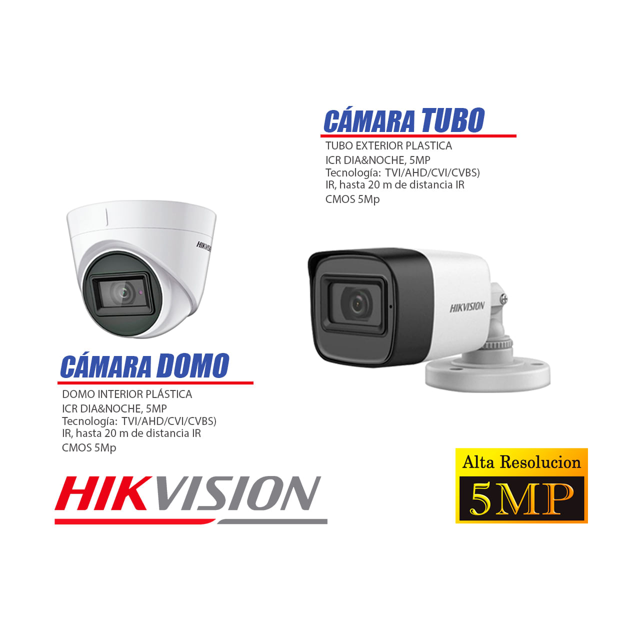 Imagen 2 del producto Kit de seguridad Hikvision 16 cámaras, 5MP, 1 cable de red, P2p + disco duro 2tb, blanco