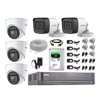 Kit 5 cámaras seguridad audio incorporado Hikvision 5mp completo P2p + disco duro 2tb