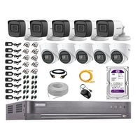 Kit 10 Cámaras Seguridad Audio Incorporado Hikvision 5mp Completo P2p + Disco Duro 1tb