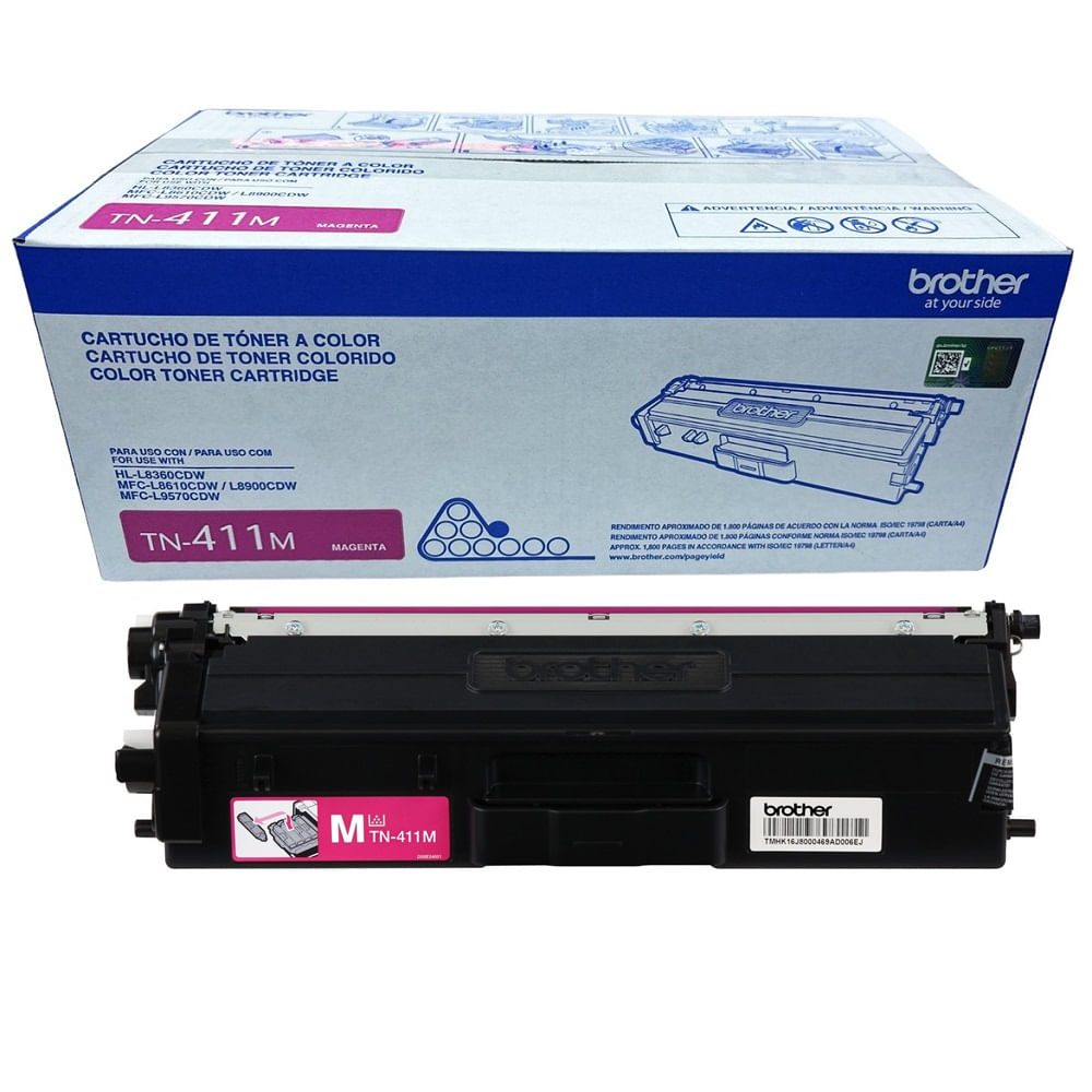 Imagen 1 del producto Tóner Brother TN-411M, 1800 páginas (MFC-L8900CDW, L8260CDW), magenta