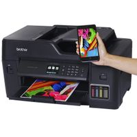 Impresora Brother MFC-T4500DW, Wi-Fi, A3, multifuncional + 4 botellas de tinta, negro