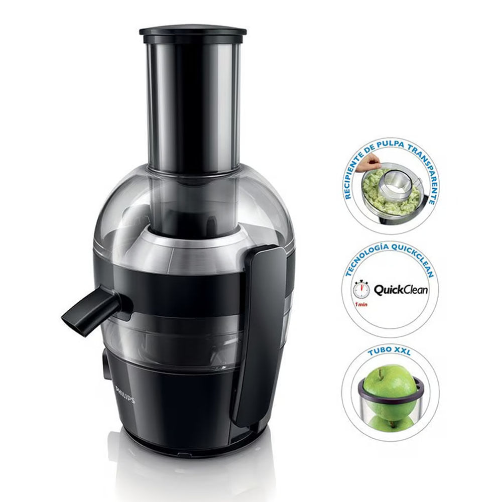 Imagen 2 del producto Extractor de jugos Philips HR1855 Viva Collection 800W, 800 ml, negro