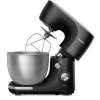 Batidora planetaria Philips HR7922 800W, 12 velocidades, tazón de 5 litros, movimiento planetario, negro